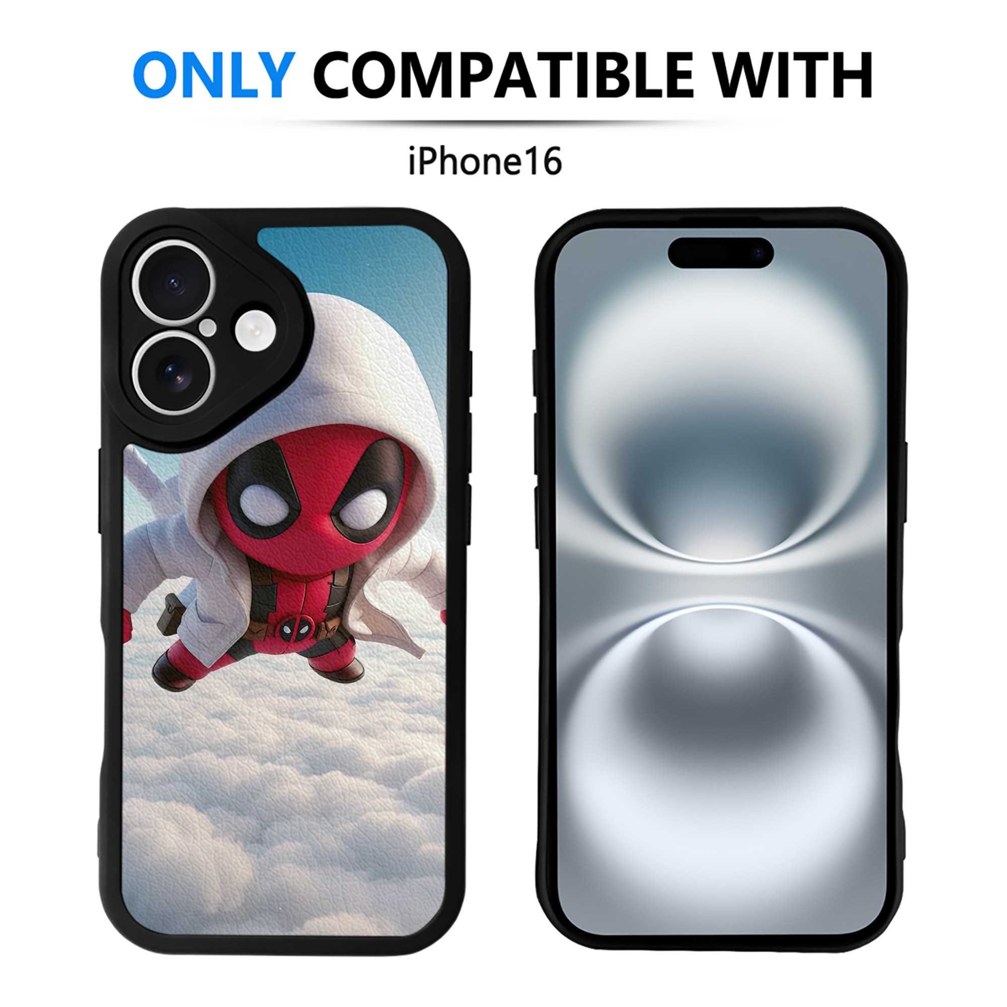 （画像用） Deadpool デッドプール 【iPhone 16シリーズ対応】シリコンスマホケース（レザー調） 材質：シリコン